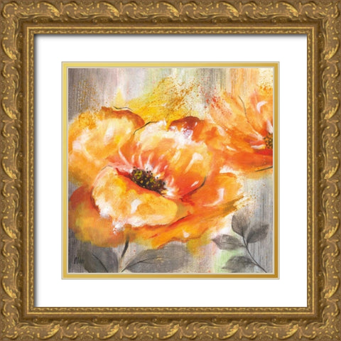 Orange Crush I Gold Ornate Wood Framed Art Print with Double Matting by Nan