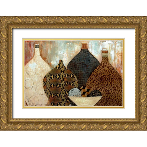 Touch of Exotic Gold Ornate Wood Framed Art Print with Double Matting by Tava Studios