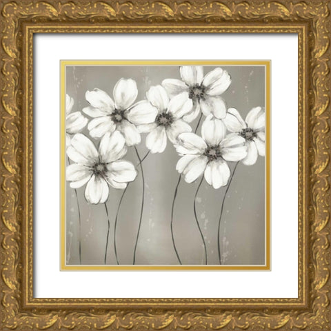 Gray Garden Gold Ornate Wood Framed Art Print with Double Matting by Robinson, Carol