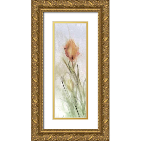 Tulip Breeze I Gold Ornate Wood Framed Art Print with Double Matting by Calascibetta, Mike
