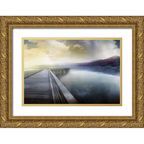 Hazy Morning Gold Ornate Wood Framed Art Print with Double Matting by Calascibetta, Mike