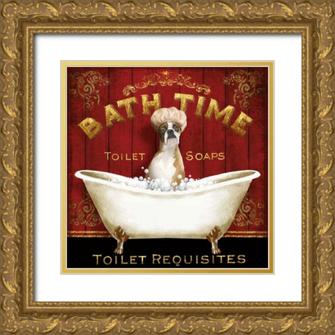 Bath Time Gold Ornate Wood Framed Art Print with Double Matting by Knutsen, Conrad