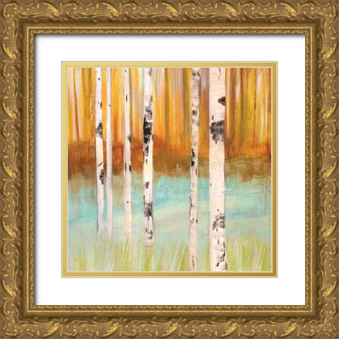 Birch Spring Gold Ornate Wood Framed Art Print with Double Matting by Jill, Susan