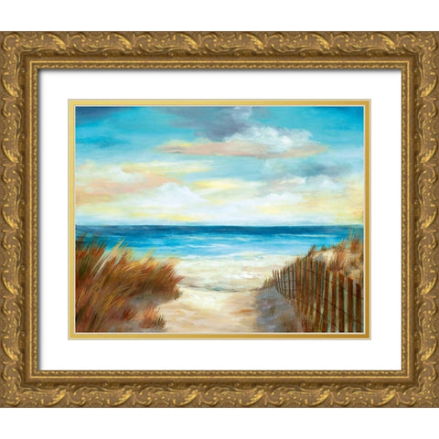 Ocean Breeze Gold Ornate Wood Framed Art Print with Double Matting by Nan