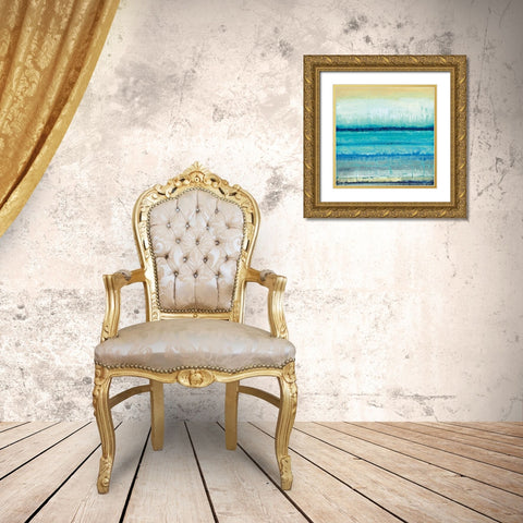 Blue River Gold Ornate Wood Framed Art Print with Double Matting by Tava Studios
