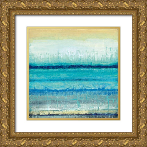 Blue River Gold Ornate Wood Framed Art Print with Double Matting by Tava Studios