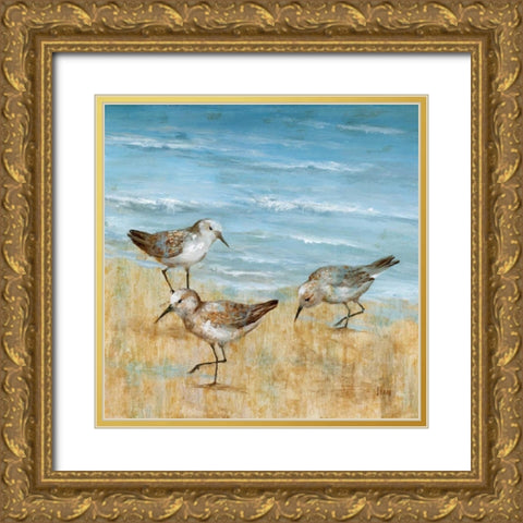 Sandpipers II Gold Ornate Wood Framed Art Print with Double Matting by Nan