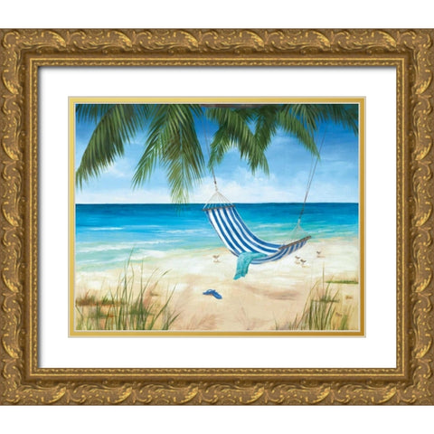 Soft Breeze Gold Ornate Wood Framed Art Print with Double Matting by Nan