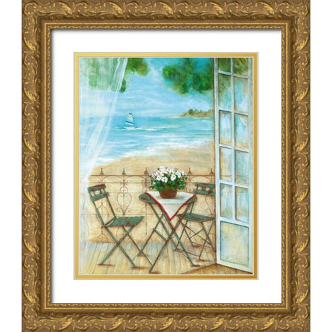Veranda Vista I Gold Ornate Wood Framed Art Print with Double Matting by Tava Studios