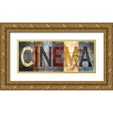 Cinema Gold Ornate Wood Framed Art Print with Double Matting by Nan
