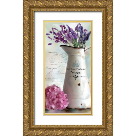 Paris Bouquet II Gold Ornate Wood Framed Art Print with Double Matting by Robinson, Carol