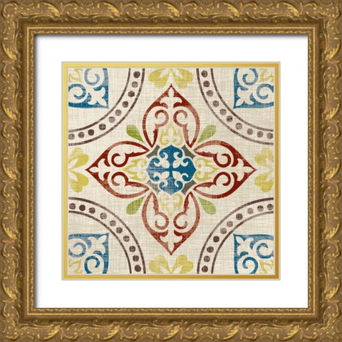 Global Tile I Gold Ornate Wood Framed Art Print with Double Matting by Craven, Katrina
