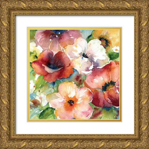 Fiesta Primavera I Gold Ornate Wood Framed Art Print with Double Matting by Robinson, Carol
