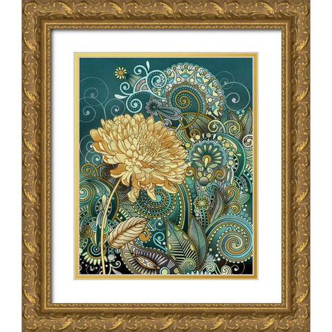 Inspired Blooms I Gold Ornate Wood Framed Art Print with Double Matting by Knutsen, Conrad