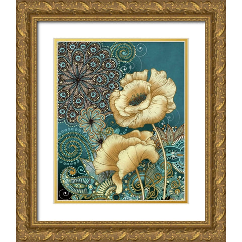 Inspired Blooms II Gold Ornate Wood Framed Art Print with Double Matting by Knutsen, Conrad