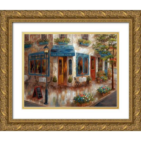 Le Petit Cafe Gold Ornate Wood Framed Art Print with Double Matting by Nan