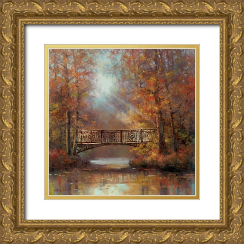 Bridge of Peace II Gold Ornate Wood Framed Art Print with Double Matting by Chiu, T.C.