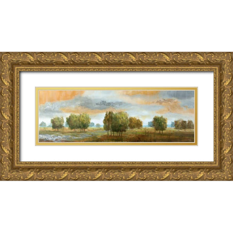 Meadow Vista II Gold Ornate Wood Framed Art Print with Double Matting by Nan