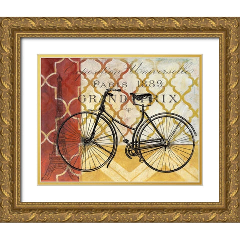 Cyclisme I Gold Ornate Wood Framed Art Print with Double Matting by Nan