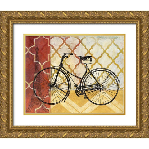 Cyclisme III Gold Ornate Wood Framed Art Print with Double Matting by Nan