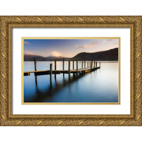 Brandlehow Bay Jetty Gold Ornate Wood Framed Art Print with Double Matting by Delimont, Danita