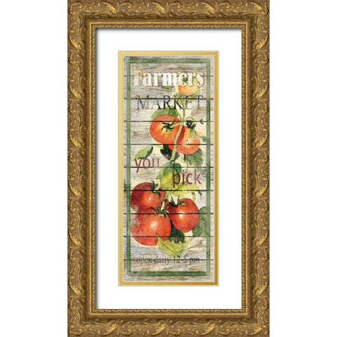 Tomatoes Gold Ornate Wood Framed Art Print with Double Matting by Robinson, Carol