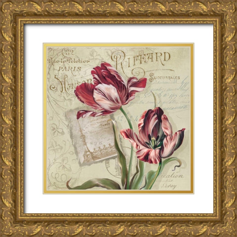 French Tulips II Gold Ornate Wood Framed Art Print with Double Matting by Robinson, Carol