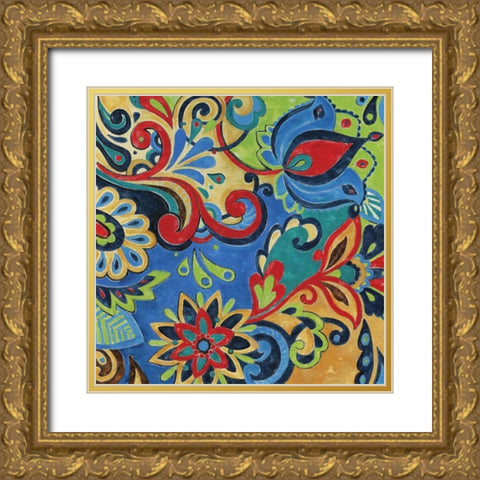 Celebration I Gold Ornate Wood Framed Art Print with Double Matting by Donovan, Maria
