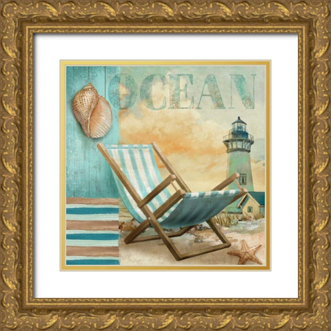 Ocean Gold Ornate Wood Framed Art Print with Double Matting by Knutsen, Conrad