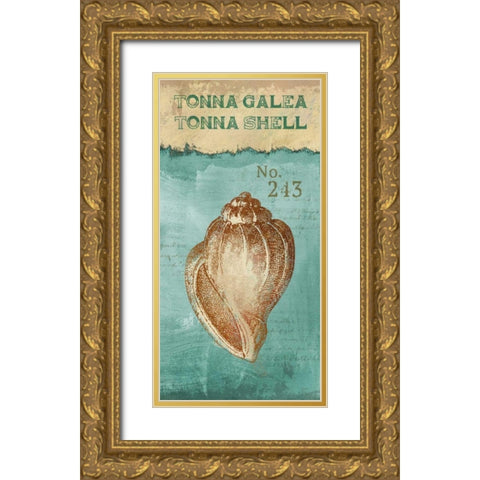 Tonna Shell Gold Ornate Wood Framed Art Print with Double Matting by Knutsen, Conrad