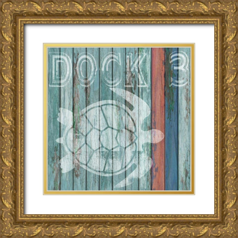 Dock 3 Gold Ornate Wood Framed Art Print with Double Matting by Knutsen, Conrad