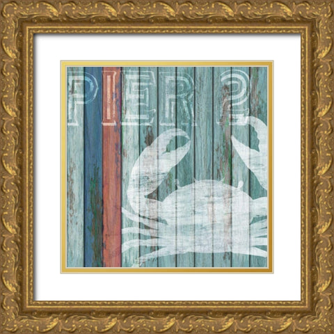Pier 2 Gold Ornate Wood Framed Art Print with Double Matting by Knutsen, Conrad
