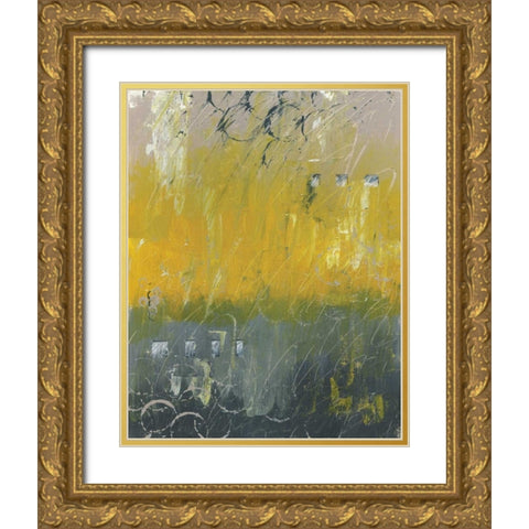 Yellow Abstract II Gold Ornate Wood Framed Art Print with Double Matting by Coopersmith, Justin