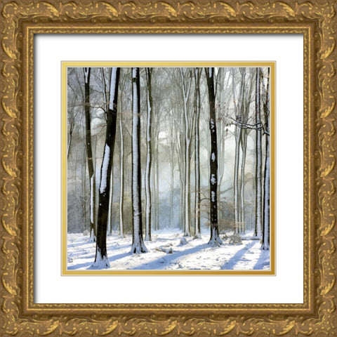 Enchanted Forest Gold Ornate Wood Framed Art Print with Double Matting by Van de Goor, Lars