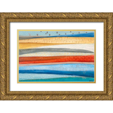 Layers of the Earth Gold Ornate Wood Framed Art Print with Double Matting by Tava Studios