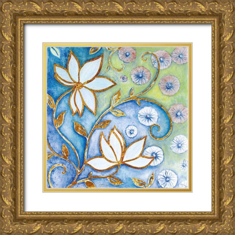 Garden Fantasy I Gold Ornate Wood Framed Art Print with Double Matting by Tava Studios