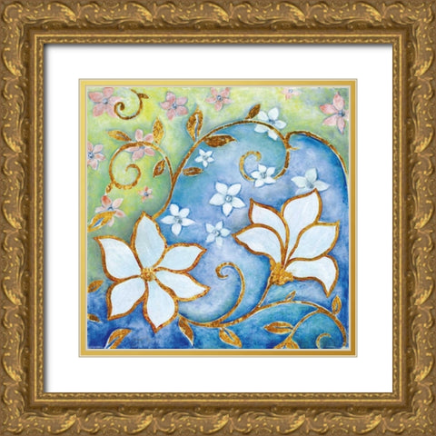 Garden Fantasy II Gold Ornate Wood Framed Art Print with Double Matting by Tava Studios