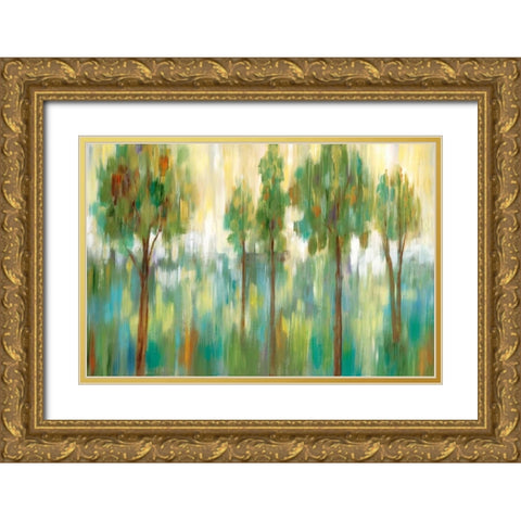 Meadow Light Gold Ornate Wood Framed Art Print with Double Matting by Nan