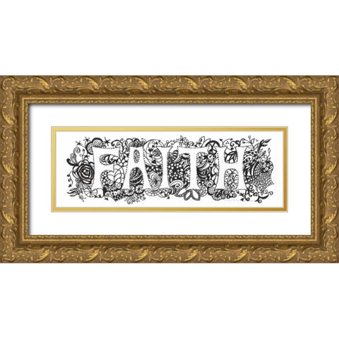 Faith Gold Ornate Wood Framed Art Print with Double Matting by Olson, Charlene