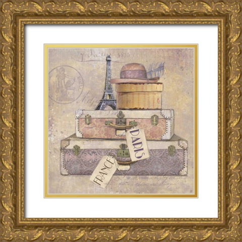 Trip to Paris I Gold Ornate Wood Framed Art Print with Double Matting by Robinson, Carol