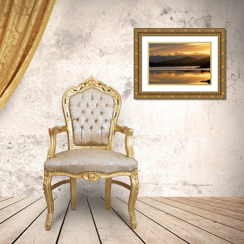 Sunset at Rainbow Lake Gold Ornate Wood Framed Art Print with Double Matting by Delimont, Danita