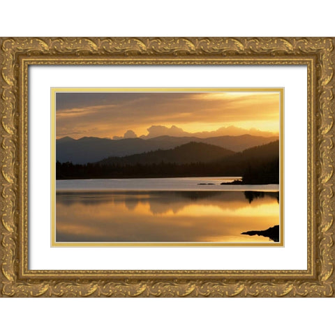 Sunset at Rainbow Lake Gold Ornate Wood Framed Art Print with Double Matting by Delimont, Danita