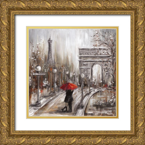 Rainy Embrace by the Art Gold Ornate Wood Framed Art Print with Double Matting by Dunlap, Marilyn