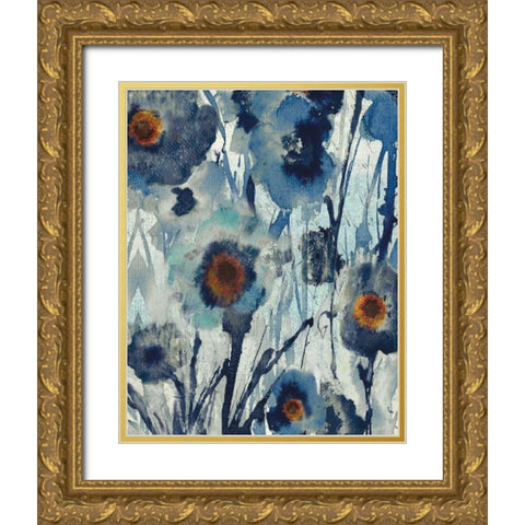 Forget Me Not II Gold Ornate Wood Framed Art Print with Double Matting by Jill, Susan