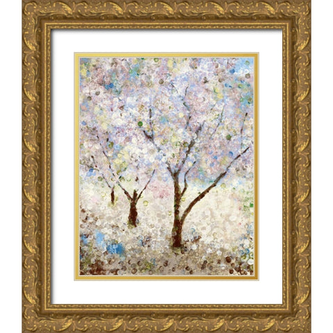 Cherry Blossoms II Gold Ornate Wood Framed Art Print with Double Matting by Craven, Katrina