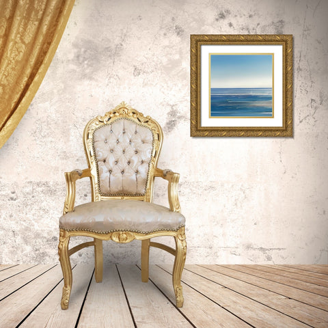 Blue Mood Gold Ornate Wood Framed Art Print with Double Matting by Jackson, Susan