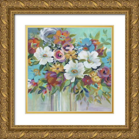 Confetti Bouquet I Gold Ornate Wood Framed Art Print with Double Matting by Robinson, Carol