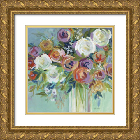 Confetti Bouquet II Gold Ornate Wood Framed Art Print with Double Matting by Robinson, Carol