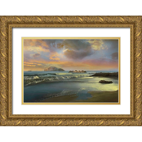 Daybreak Gold Ornate Wood Framed Art Print with Double Matting by Calascibetta, Mike