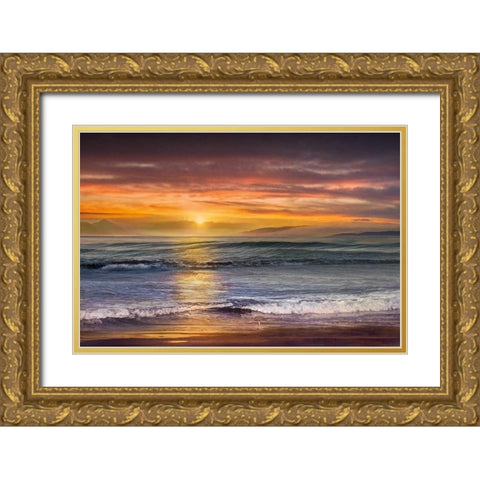 Sundown Gold Ornate Wood Framed Art Print with Double Matting by Calascibetta, Mike